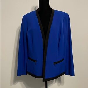 Kasper Blue Women's Jacket with Black Trim